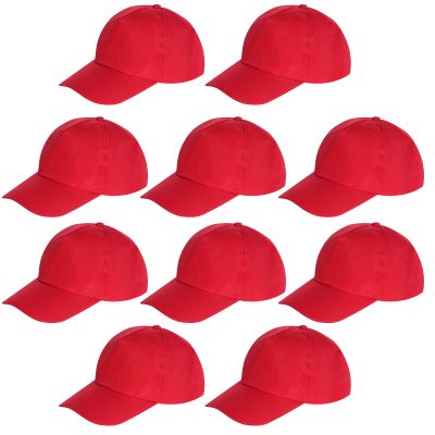 Yookat Kids DIY Baseball Sun Hats (10 Pieces, Red)
