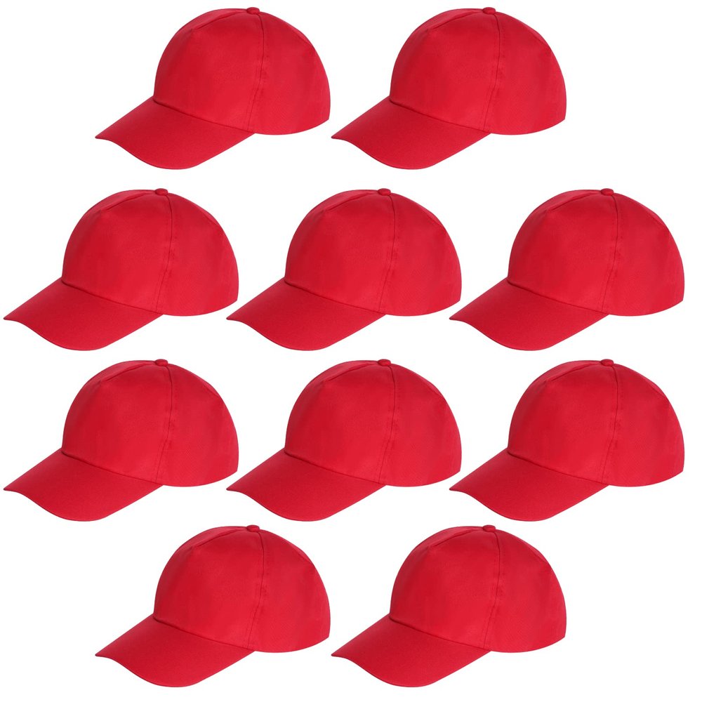 Yookat Kids DIY Baseball Sun Hats (10 Pieces, Red)