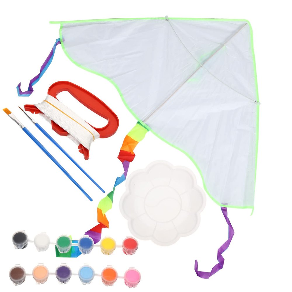 1 Set Kite Kit Kites for Kids Ages 4-8 Funny Blank Kite Kids Toys Craft Kits for Kids Children Kite Toy Funny Drawing Kite Interesting Blank Kite Portable Kids Kite Toy Kids Supply