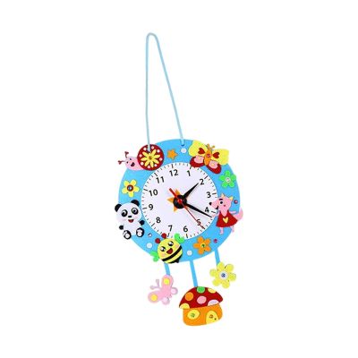 DYNWAVE DIY Wall Clock Handmade Material Kit Montessori Educational Toys Learning Aids Crafts Hanging Time Clock for Boys Toddlers Home Decorations, Animal