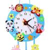 DYNWAVE DIY Wall Clock Handmade Material Kit Montessori Educational Toys Learning Aids Crafts Hanging Time Clock for Boys Toddlers Home Decorations, Animal view 2