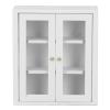 1:12 Dollhouse Wall Cabinet,Wooden Miniature Kitchen Cabinet for Dollhouse Accessories (White) view 1