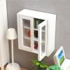 1:12 Dollhouse Wall Cabinet,Wooden Miniature Kitchen Cabinet for Dollhouse Accessories (White) view 3