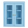 1:12 Dollhouse Wall Cabinet,Wooden Miniature Kitchen Cabinet for Dollhouse Accessories (Blue) view 1