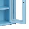 1:12 Dollhouse Wall Cabinet,Wooden Miniature Kitchen Cabinet for Dollhouse Accessories (Blue) view 4