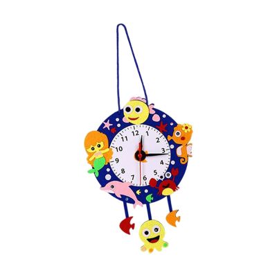 rockible DIY Wall Clock Material Kit Montessori Educational Toys Creative Cute Hanging Learning Time Clock for Kids Baby Boys Girls Decorations, Sea World