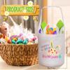 Personalized 2 Pcs Easter Basket, VAPCUFF Green and Pink Easter Baskets for Girls Easter Basket Bags Personalized Easter Eggs Basket Easter Bunny Basket Gifts Easter Hunt Basket Easter Gifts for Kids view 2