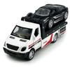 Flatbed Truck Toy Rescue Tow Truck Transport Trailer Car Carrier Metal Diecast Pull Back Vehicles 2 in 1 Vehicle Playset Toy Trucks for Boys Kids Toddlers Birthday Gifts for Age 3 4 5 6, White view 2