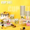 WILLBOND 120 Pcs Construction Party Cups Construction Party Favors Disposable Dump Truck Cup Clear Plastic Cups with Shovel Shape Dessert Spoon for Construction Themed Birthday Party (9oz) view 4