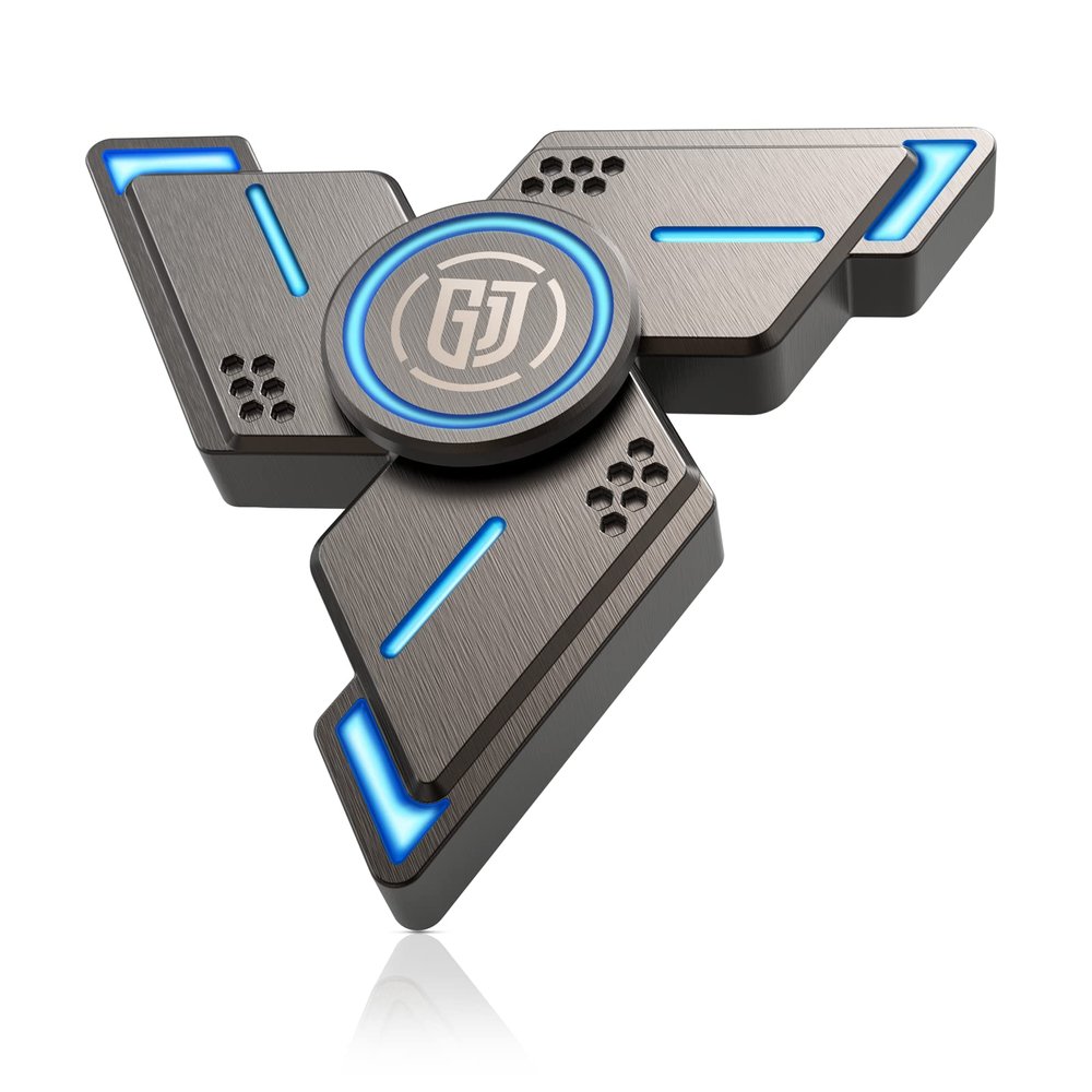 ATESSON Fidget Spinners Toy, 3 to 5 min Spins, Light Up Metal Material Hand Spinner, High Speed Bearing, Stress Relief Anxiety Boredom Desk Toys for Adults and Kids