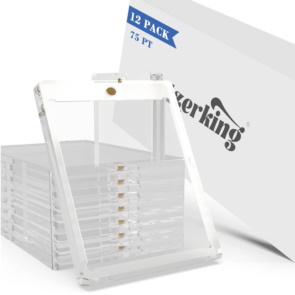 Lzerking Magnetic Card Holders 12 Pack, 75PT One Touch Card Holder for Trading Card, Baseball Card, Sports Card