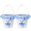 Personalized 2Pcs Blue Easter Basket for Kids, VAPCUFF Easter Baskets Easter Egg Basket Bags Hunt Personalized Easter Gift for Boy Girl Easter Bunny Baskets Easter Basket Bag view 1