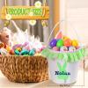Personalized 2Pcs Blue Easter Basket for Kids, VAPCUFF Easter Baskets Easter Egg Basket Bags Hunt Personalized Easter Gift for Boy Girl Easter Bunny Baskets Easter Basket Bag view 2