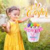 Personalized 2Pcs Blue Easter Basket for Kids, VAPCUFF Easter Baskets Easter Egg Basket Bags Hunt Personalized Easter Gift for Boy Girl Easter Bunny Baskets Easter Basket Bag view 4