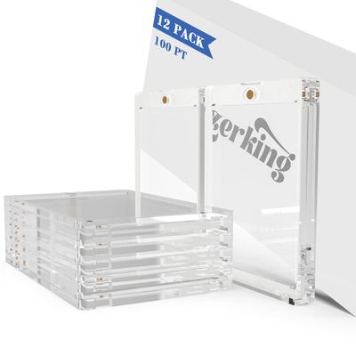 Lzerking Magnetic Card Holders - 12 Pack, One Touch Holder for Trading, Baseball, Sports Cards