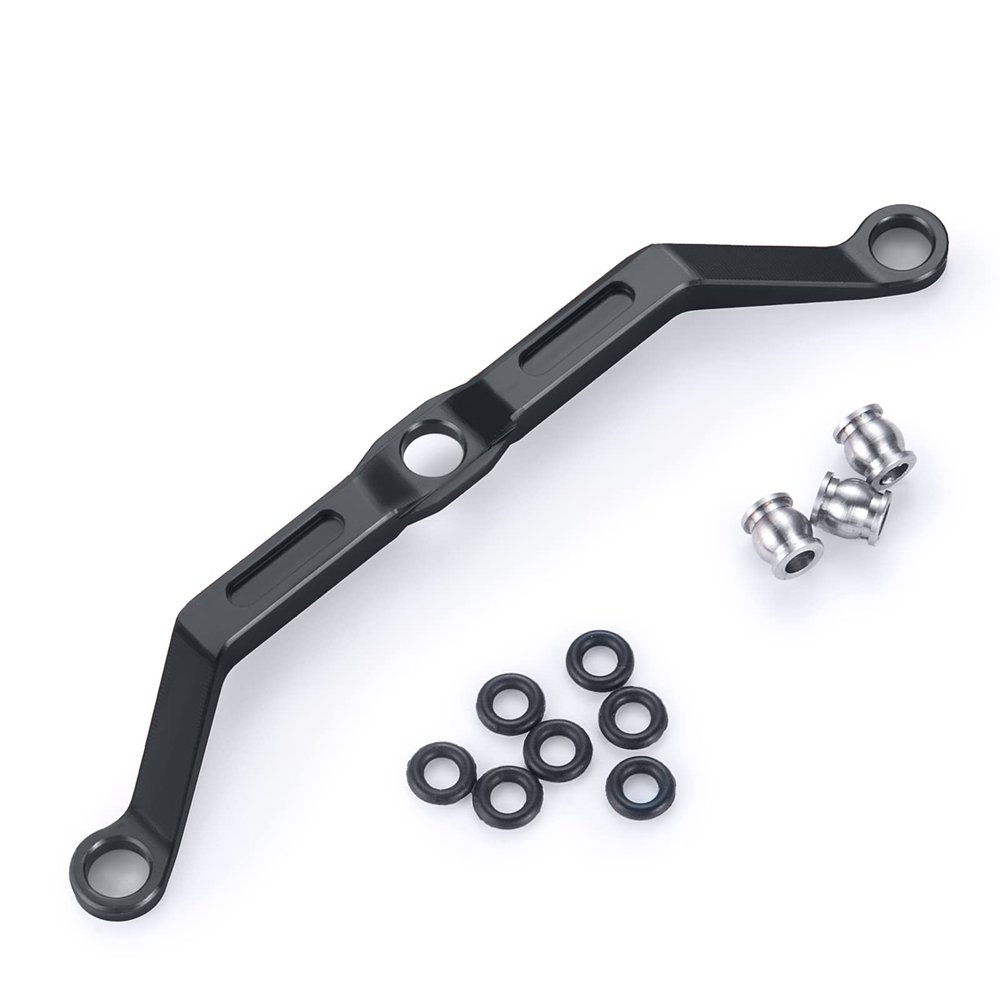 1/18th Aluminum Steering Link Linkage Upgrade for TRX4-M 1:18 RC Crawler Car Parts (Black)