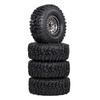 Lyzeous 4PCS Metal 2.2 Beadlock Wheel Rim Tires Set for 1/10 RC Crawler Car TRX4 TRX6 Axial SCX10 RR10 Parts,Titanium view 1