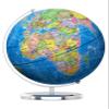 Waldauge Illuminated World Globe with Stand, 13" Earth Globes with Stable Heavy Metal Base for Kids Classroom Learning, LED Constellation Globe Night Light with HD Printed Map view 1