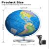 Waldauge Illuminated World Globe with Stand, 13" Earth Globes with Stable Heavy Metal Base for Kids Classroom Learning, LED Constellation Globe Night Light with HD Printed Map view 2