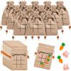 120 Pcs/ 12 Sets 360 Pcs/ 36 Sets Easter Themed Tic Tac Toe Include Mini Rabbit and Carrots Game Pieces Burlap Drawstring Gift Bags for Easter Games Classroom Party Supplies Goody Bag Fillers view 1