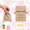 120 Pcs/ 12 Sets 360 Pcs/ 36 Sets Easter Themed Tic Tac Toe Include Mini Rabbit and Carrots Game Pieces Burlap Drawstring Gift Bags for Easter Games Classroom Party Supplies Goody Bag Fillers view 2