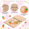 120 Pcs/ 12 Sets 360 Pcs/ 36 Sets Easter Themed Tic Tac Toe Include Mini Rabbit and Carrots Game Pieces Burlap Drawstring Gift Bags for Easter Games Classroom Party Supplies Goody Bag Fillers view 3