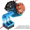 Pilipane RC Car Motor Heatsink Fan, Aluminum Alloy Heat Sink with Cooling Fan for 1/10 Scale Electric RC Car 540/550 Motor(Blue) view 4