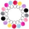 16PCS Elastic Hair Ties with Fluffy Pom Poms, 2 Inches Small Ponytail Holders for Toddler Girls and Pigtails, Baby Hair Accessories (8 Colors) view 1