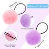 16PCS Elastic Hair Ties with Fluffy Pom Poms, 2 Inches Small Ponytail Holders for Toddler Girls and Pigtails, Baby Hair Accessories (8 Colors) view 2
