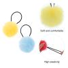 16PCS Elastic Hair Ties with Fluffy Pom Poms, 2 Inches Small Ponytail Holders for Toddler Girls and Pigtails, Baby Hair Accessories (8 Colors) view 3