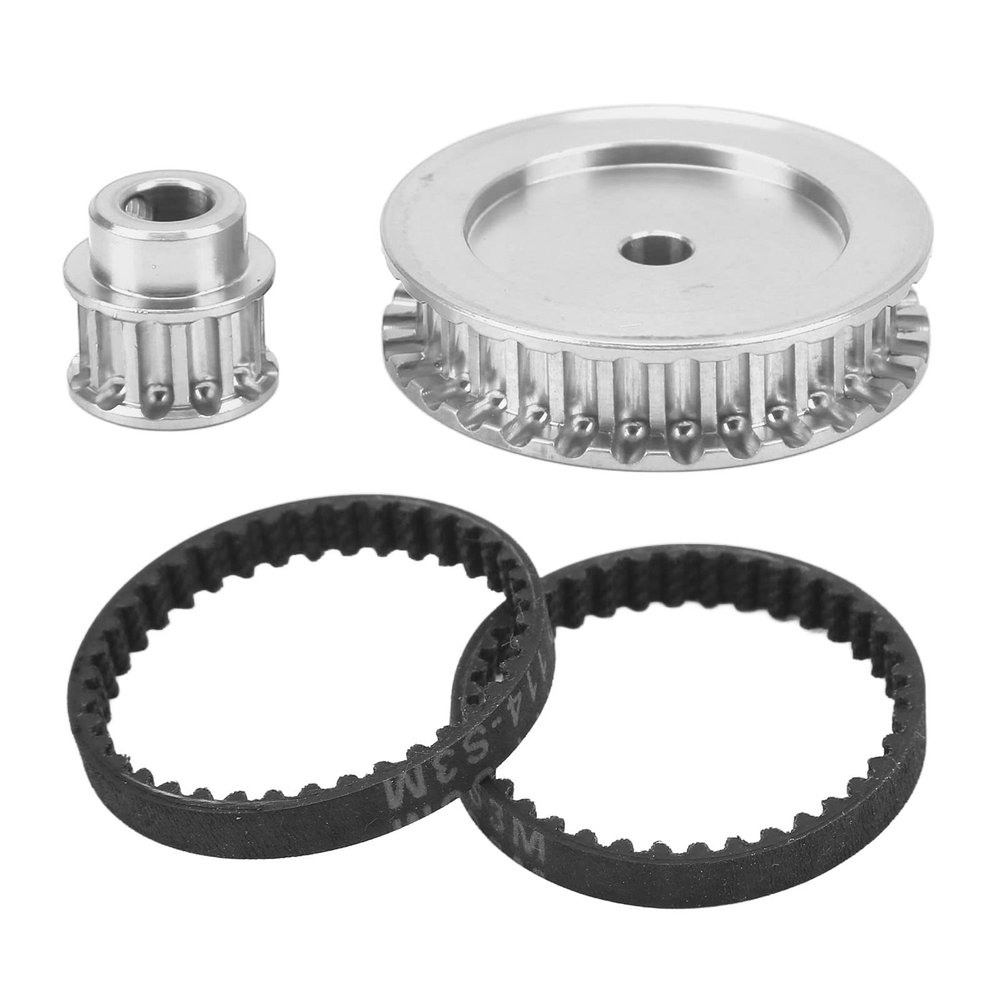 Tnfeeon Belt Drive Gears System, 12T 30T Realistic RC Belt Drive Gear Low Noise for RC Crawler Car Upgrade DIY Parts for 1/10 Series (Silver)