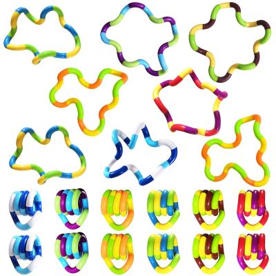 20 PCS Quiet Fidgets Toys,Multicolor Fidget Toys for Adults,Kids-Sensory Items for Relaxation,Autism,Decompression-Squeeze, Twist, Chain Spinner Alternative Gift