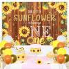 Our Little Sunflower 1st Birthday Party Decors - Sunflower Theme with Happy Birthday Banner, Backdrop, High Chair Banner, Cake Topper view 2