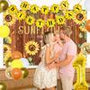 Our Little Sunflower 1st Birthday Party Decors - Sunflower Theme with Happy Birthday Banner, Backdrop, High Chair Banner, Cake Topper view 3