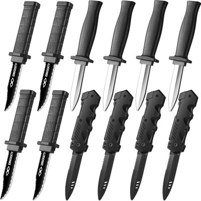 ZJoey 12 Pack Retractable Fake Knife Retractable Knife Halloween Props Fake Plastic Blades for Halloween April Fool's Party(12 Pcs Style E)