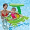 HBSGS Baby Pool Float with Canopy and UPF Sun Protection, Baby Swimming Float for Baby 3-36 Months, Starfish, Frogs, Mother and Baby Infant Pool Float (Frog119*78cm/46.8*30.7inch) view 1