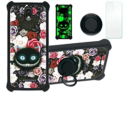 HotPepper Serrano 3 Case Compatible with Hot Pepper Serrano 3 Hpp-L55b Qlink Wireless Phone Case Cover [with Tempered Glass Screen Protector][Hard PC + Soft Silicone][Luminous Effect] YGH-LZM