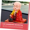 Dashboard Car Funny Nodding Solar Chinese Monk Decor Figurine Ornament Home Interior Head for Figure Ornaments Display Doll Bobblehead Buddha Shaking Little Figurines view 2