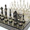 Brass Chess Set for Adults Large Chess Sets and Board Chess Game Pieces Collectible Chess Board Hand Carved Game Boards (10X10 Inch) Silver & Black (10X10) view 1