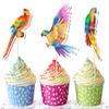 10 Pcs Ara Parrot Cupcake Toppers  Tropical Jungle Bird Decorations for Birthday, Baby Shower, Hawaiian Luau, Fiesta Party Supplies view 1