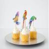 10 Pcs Ara Parrot Cupcake Toppers  Tropical Jungle Bird Decorations for Birthday, Baby Shower, Hawaiian Luau, Fiesta Party Supplies view 3