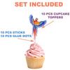 10 Pcs Ara Parrot Cupcake Toppers  Tropical Jungle Bird Decorations for Birthday, Baby Shower, Hawaiian Luau, Fiesta Party Supplies view 4