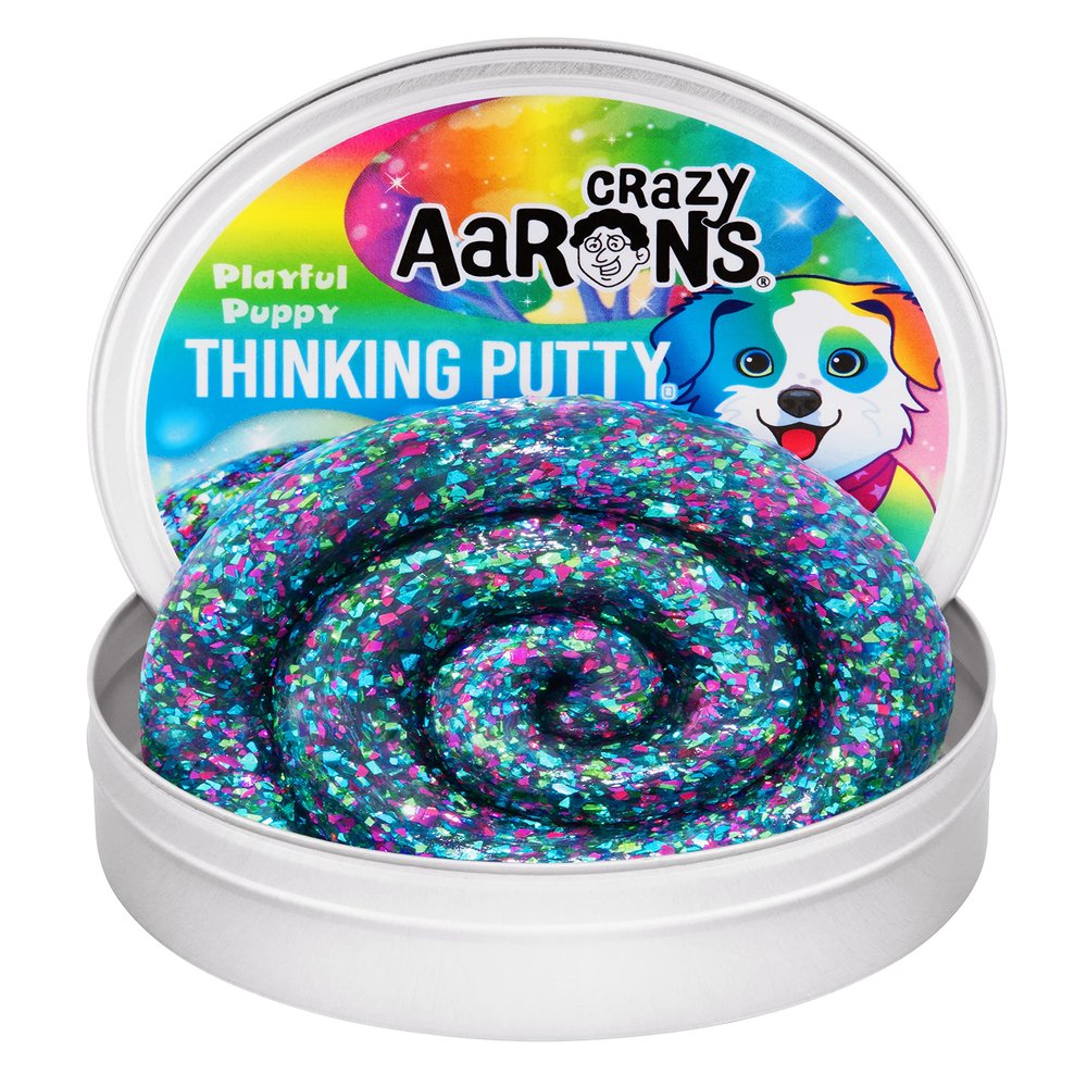 Crazy Aaron's Thinking Putty - Playful Puppy - Multi-Color Sensory Putty for Kids and Grown ups in a 4" Tin - Creative and Endless Fun, Stress Relief Therapy Toys, Never Dries Out - Made in USA