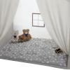 Rectangle Kids Play Mat for Kids Tent Indoor & Outdoor Toddler Tent, Non Slip Kids Play Tent Mat Large Kids Playhouse Tent Mat, Lovely Star Print Padded Washable Mat 53" L x 36" W view 1