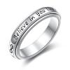 HOOHWE Anxiety Ring for Women 925 Sterling Silver Believe in you like I do Spinner Fidget Rings Worry Relieving Boredom ADHD Autism Band Rings Anti Stress Jewelry for Women Men Size 9 view 1