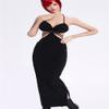 1/6 Scale Female Clothes,Female Black Sling Evening Dress Long Skirt Clothing for 12inch PH TBL JO Action Figure Body (C) view 1