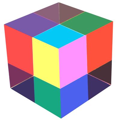 ECBANLI CMY Mixing Color Cube, 80mm (3.15 inch) Acrylic Prism for Home or Office Decoration, CMYcube Physics Toys Science Educational Gift for Kids, 8cm