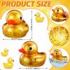 Honoson 6.89 Inch Giant Glitter Rubber Duck Big Glitter Rubber Duck Large Sparkly Duckling Bath Toy with Squeaky Sound for Summer Baby Shower Birthday Party Favor Gift(Gold) view 2