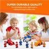 FUNERICA 12-Pcs People Figures and Toy Cars Playset - Fireman, Police, Construction Workers - Pretend Play Vehicle & Figurine Set Accessories for Kids - Emergency Rescue & Construction Toys view 2