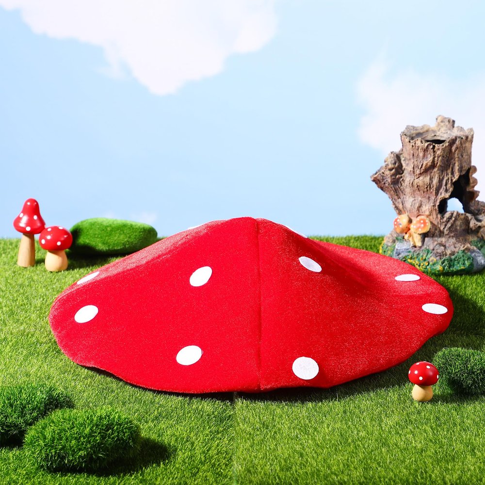Hats Mushroom Christmas Red White Plush Novelty Octopus Cartoon Spotted Costume Hat for Party Women